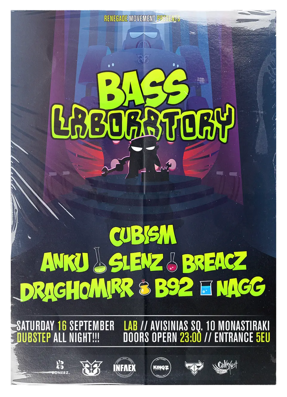 Krash1One Poster * Bass Laboratory - Cubism / Anku / Slenz / Breacz / Draghomirr / B92 / Nagg