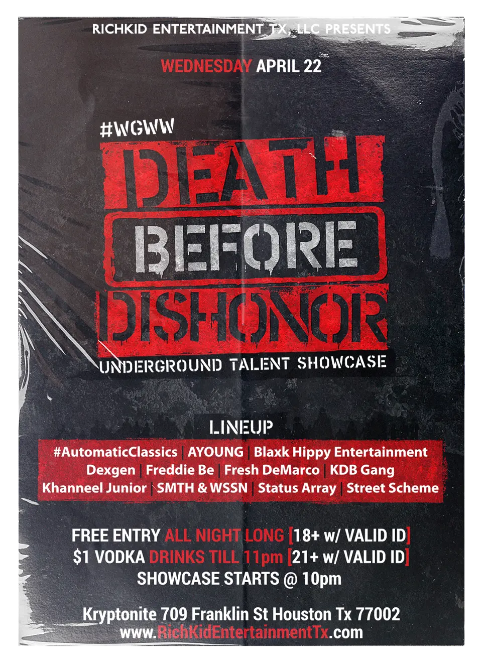Krash1One Poster * Death Before Dishonor Showcase