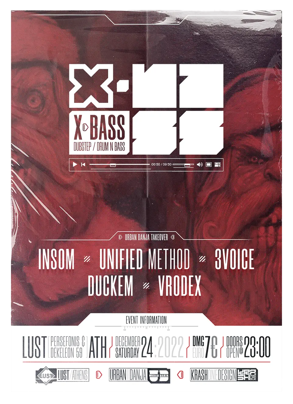 Krash1One Poster * X-Bass 2k22 - Insom / Unified Method / 3Voice / Duckem / Vrodex