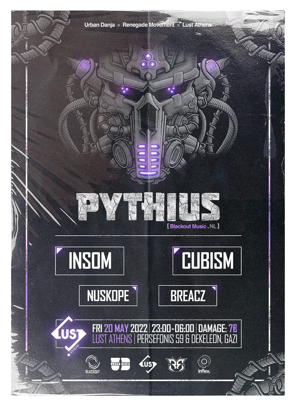 Krash1One Poster * Pythius - Insom / Cubism / Nuskope / Breacz